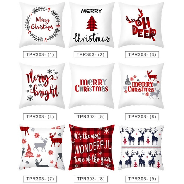 3 PCS Cartoon Christmas Pillow Case Home Office Sofa Cushion Cover Without Pillow Core, Size: 45x45cm(TPR303-7)