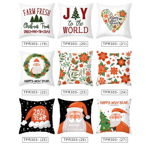 3 PCS Cartoon Christmas Pillow Case Home Office Sofa Cushion Cover Without Pillow Core, Size: 45x45cm(TPR303-21)