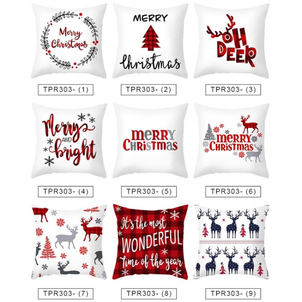 3 PCS Cartoon Christmas Pillow Case Home Office Sofa Cushion Cover Without Pillow Core, Size: 45x45cm(TPR303-3)