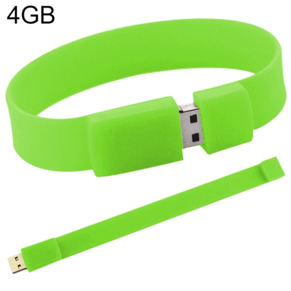 4GB Silicon Bracelets USB 2.0 Flash Disk (Green)