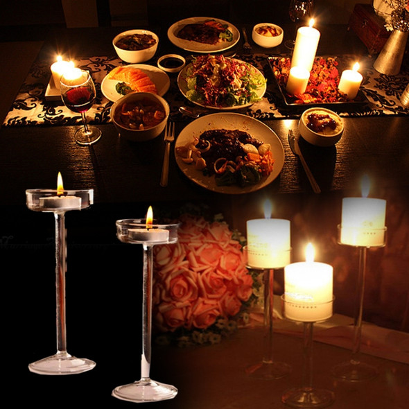 Glass Candlestick Luxury High Candlestick Romantic Dinner Decoration, Size:16cm