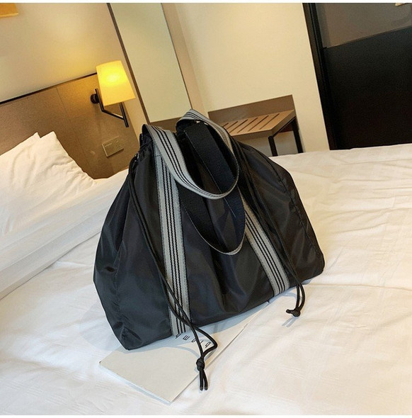 Leisure Handbag Nylon Shoulder Travel Sport Bag (Black)