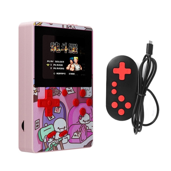 X50 Cartoon Macaron 3.0 inch Screen Handheld Game Console for Dual Players Built-in 500 Games(Pink)