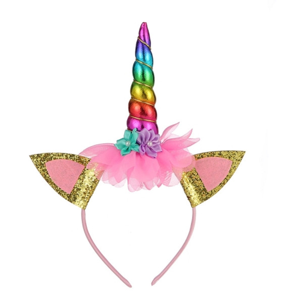 3 PCS Unicorn Headband Children Birthday Festival Party Hair Accessories(Colorful 1)