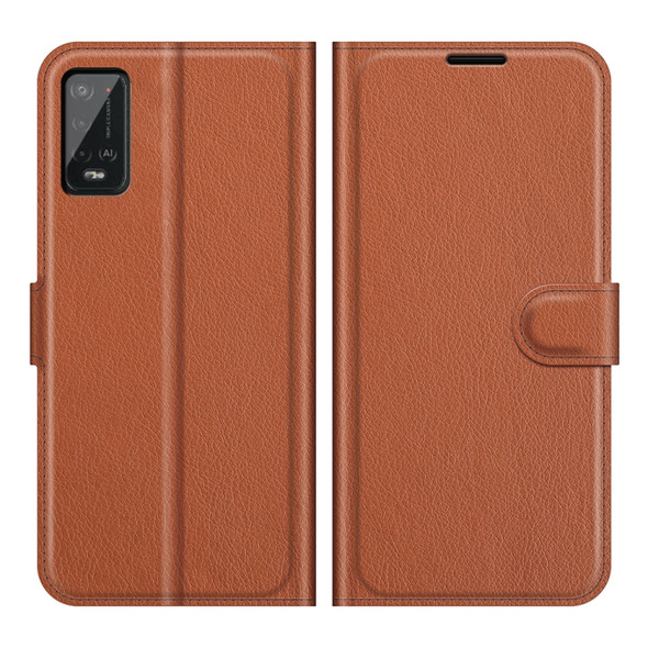 For Wiko Power U20 Litchi Texture Horizontal Flip Protective Case with Holder & Card Slots & Wallet(Brown)