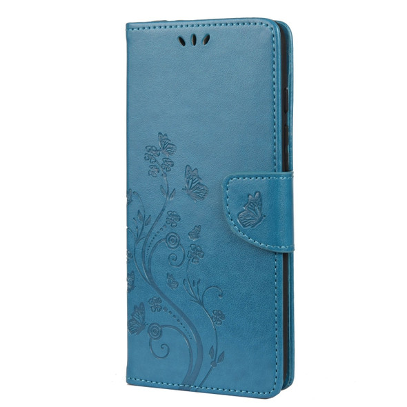 Butterfly Flower Pattern Horizontal Flip Leather Case with Holder & Card Slots & Wallet For Wiko Power U30(Blue)