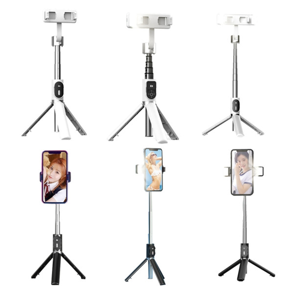 P60D Fill Light Bluetooth Mobile Phone Selfie Stick(White)