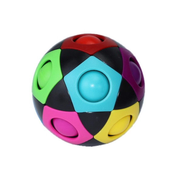 2 PCS 12 Hole Decompression Football Rainbow Ball Cube( Black )