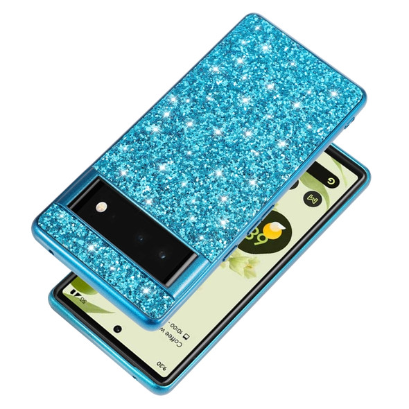 For Google Pixel 6 Glitter Powder Shockproof TPU Protective Phone Case(Rose Gold)