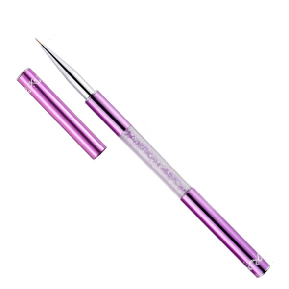 2 PCS Nail Art Drawing Pen Purple Drill Rod Color Painting Flower Stripe Nail Brush With Pen Cover, Specification: 5mm