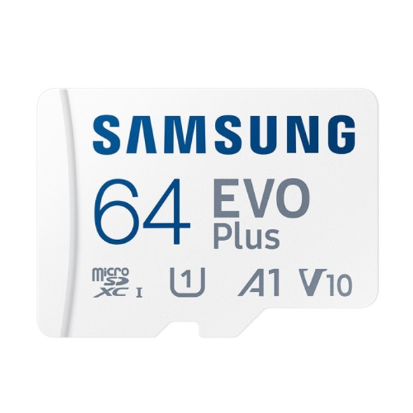 Original Samsung EVO Plus Micro SD Memory Card (2021), Capacity:64GB(White Blue)