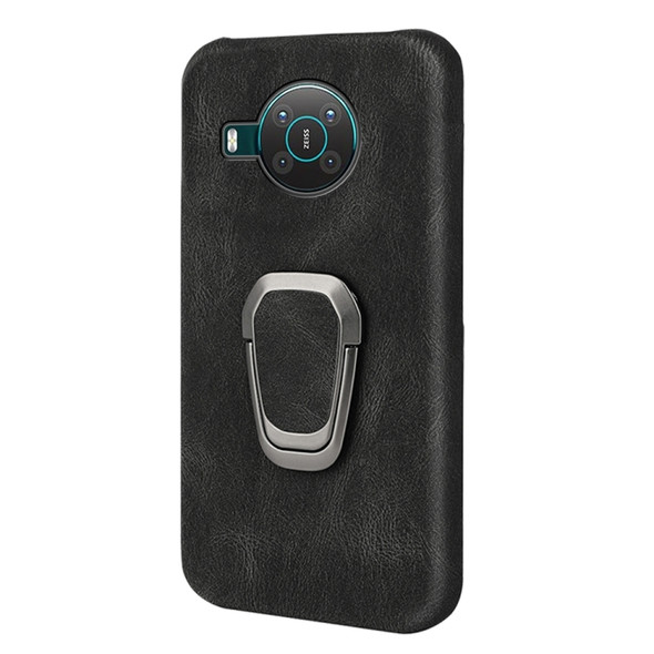 For Nokia X10 / X20 Ring Holder PU Phone Case(Black)