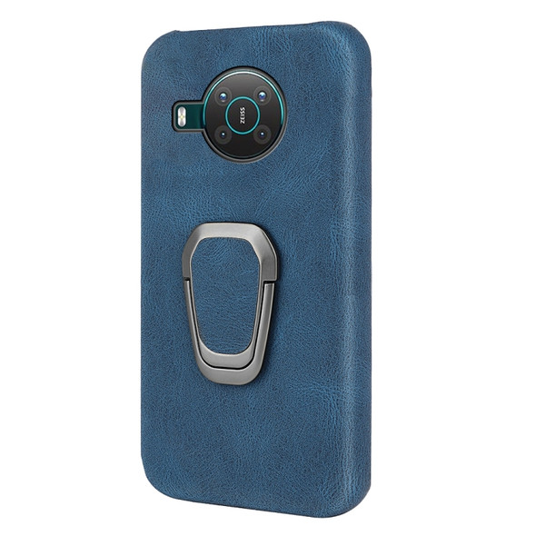 For Nokia X10 / X20 Ring Holder PU Phone Case(Blue)