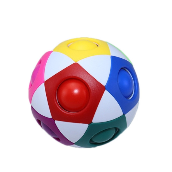 2 PCS 12 Hole Decompression Football Rainbow Ball Cube(White )