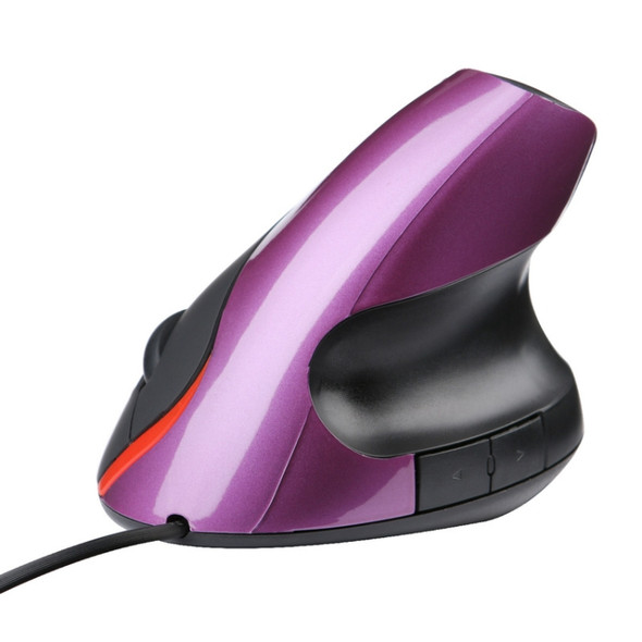 JSY-12 5 Keys USB Wired Vertical Mouse Ergonomic Wrist Brace Optical Mouse(Purple)