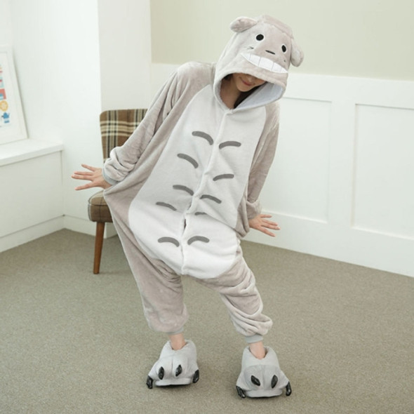 Adults Animal Pajamas Set Cartoon Women Men Winter Unisex Flannel Stitch Pajamas, Color:Totoro(M)