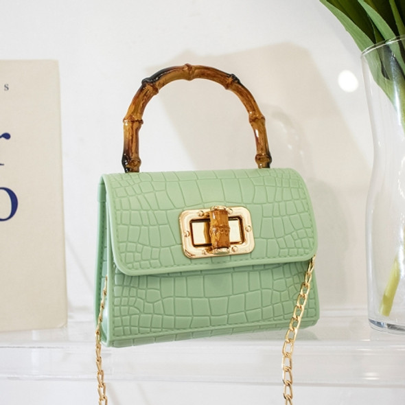 Bamboo Jelly Bag Stone Pattern Handbag(Light Green)