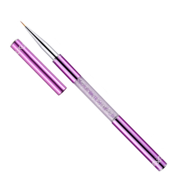 2 PCS Nail Art Drawing Pen Purple Drill Rod Color Painting Flower Stripe Nail Brush With Pen Cover, Specification: 7mm