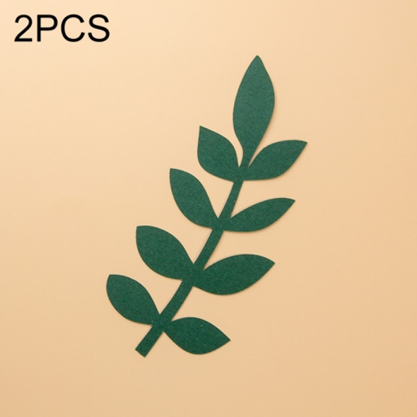 2 PCS Leaves 16x7cm Creative Leaves Paper Cutting Shooting Props Papercut Jewelry Cosmetics Background Photo Photography Props(Deep Green)