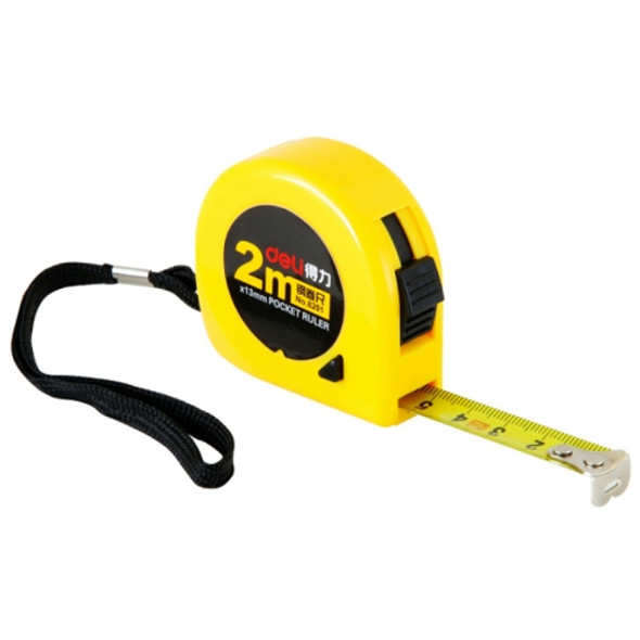 deli Retractable Ruler Measuring Tape Portable Pull Ruler Mini Tape Measure, Length: 2m