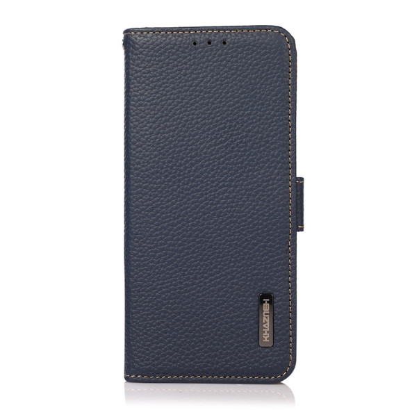 For Samsung Galaxy S20 Ultra KHAZNEH Side-Magnetic Litchi Genuine Leather RFID Phone Case(Blue)