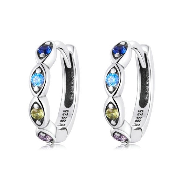 S925 Sterling Silver Devil Eye Zircon Women Earrings