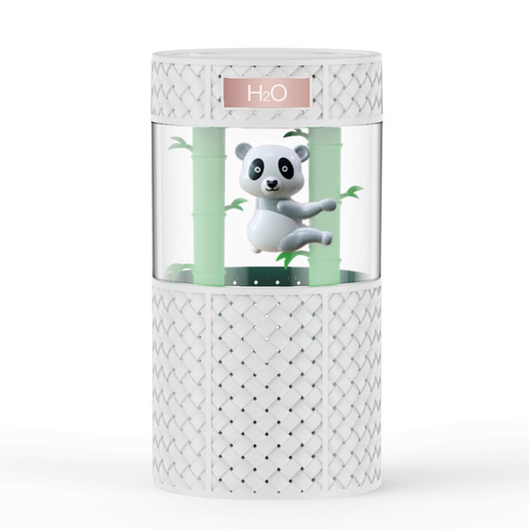 H218 USB Panda Mini Night Light Home Bedroom Desktop Mute Double Nozzle Air Humidifier(White)
