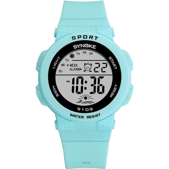 SYNOKE 9109 Student Multifunctional Waterproof Colorful Luminous Electronic Watch(Lake Green)