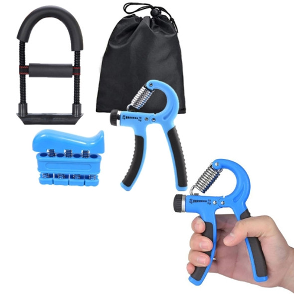 4 In 1 Grip Wrist Finger Metal Training Fitness Equipment Set(Blue)