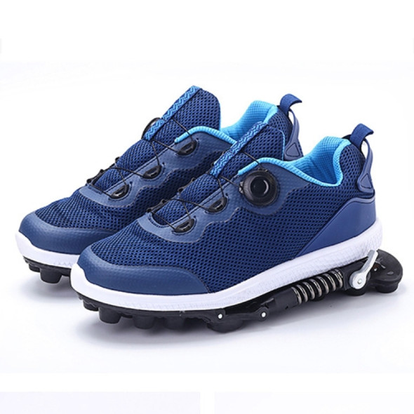 Mechanical Run-up Spring Shoes Outdoor Sports Shock Absorption Anti-Slip Running Shoes, Size: 43(Deep Blue Moon)