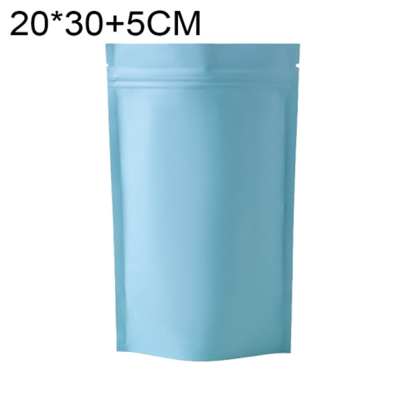 100 PCS/Set Matte Aluminum Foil Snack Stand-up Pouch, Size:20x30+5cm(Sky Blue)