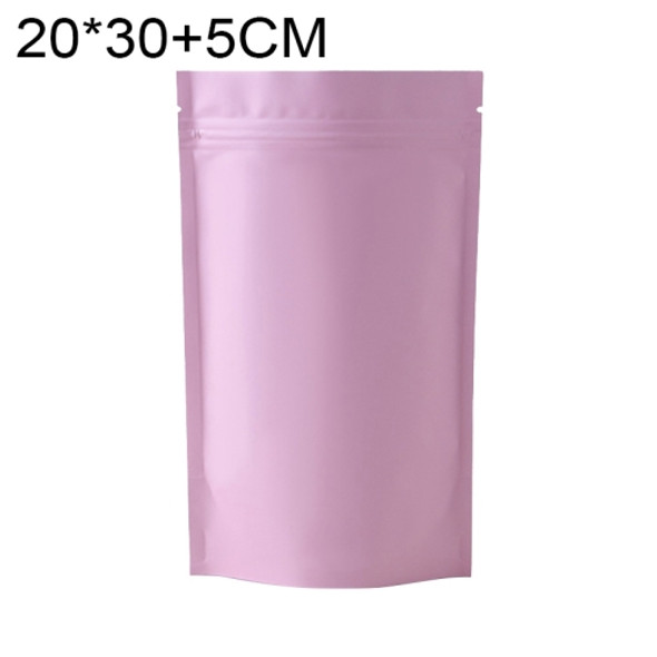 100 PCS/Set Matte Aluminum Foil Snack Stand-up Pouch, Size:20x30+5cm(Pink)