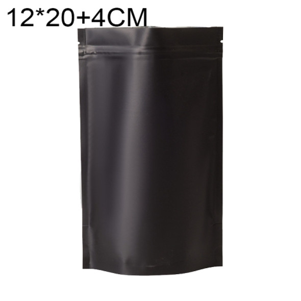 100 PCS/Set Matte Aluminum Foil Snack Stand-up Pouch, Size:12x20+4cm(Black)