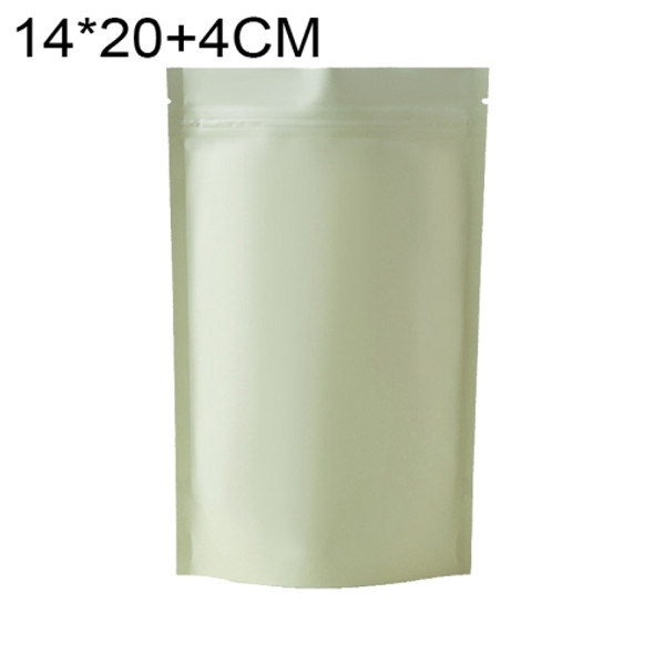 100 PCS/Set Matte Aluminum Foil Snack Stand-up Pouch, Size:14x20+4cm(Beige Yellow)