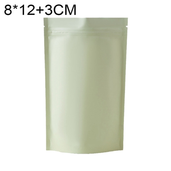 100 PCS/Set Matte Aluminum Foil Snack Stand-up Pouch, Size:8x12+3cm(Beige Yellow)