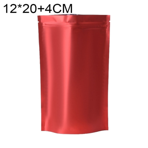 100 PCS/Set Matte Aluminum Foil Snack Stand-up Pouch, Size:12x20+4cm(Red)