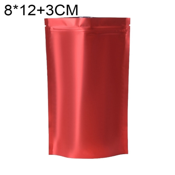 100 PCS/Set Matte Aluminum Foil Snack Stand-up Pouch, Size:8x12+3cm(Red)