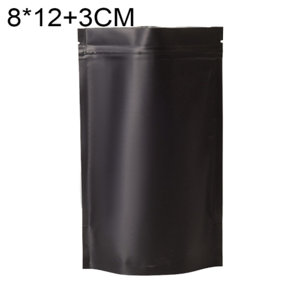 100 PCS/Set Matte Aluminum Foil Snack Stand-up Pouch, Size:8x12+3cm(Black)