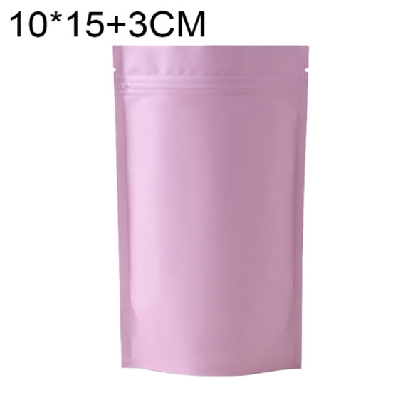 100 PCS/Set Matte Aluminum Foil Snack Stand-up Pouch, Size:10x15+3cm(Pink)