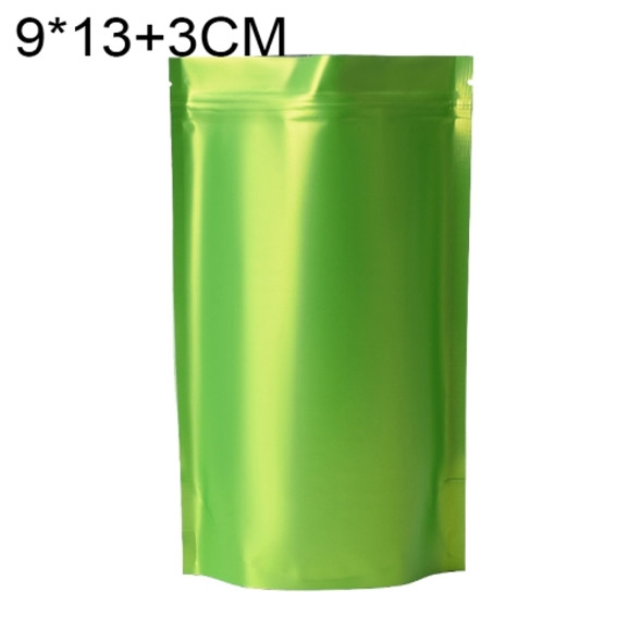 100 PCS/Set Matte Aluminum Foil Snack Stand-up Pouch, Size:9x13+3cm(Green)