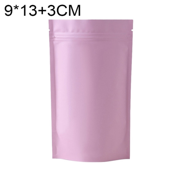 100 PCS/Set Matte Aluminum Foil Snack Stand-up Pouch, Size:9x13+3cm(Pink)