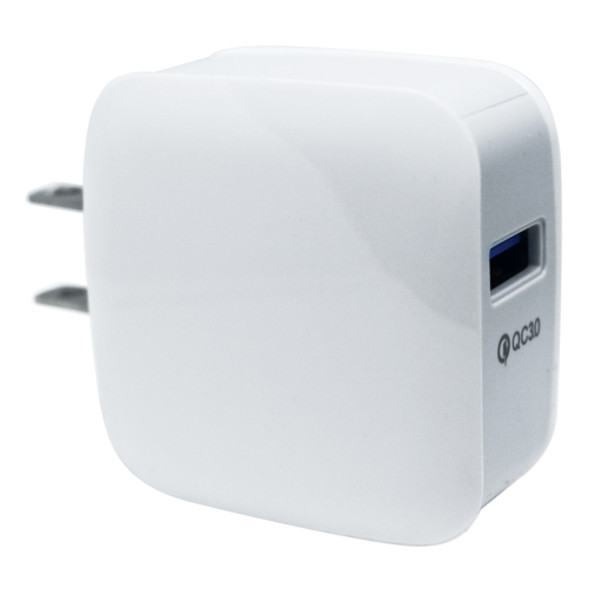 Single QC3.0 USB Port Charger Travel Charger, US Plug(White)