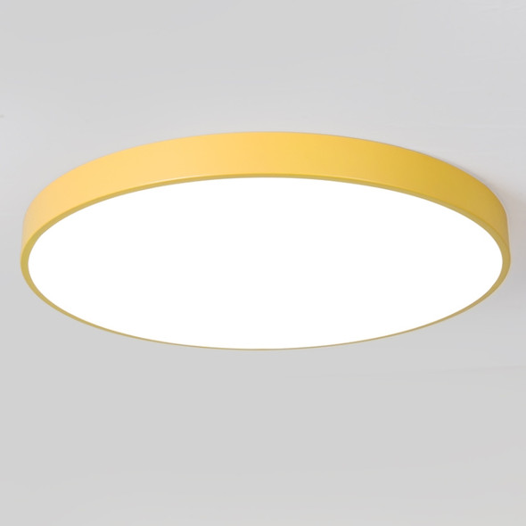 Macaron LED Round Ceiling Lamp, 3-Colors Light, Size:78cm(Yellow)