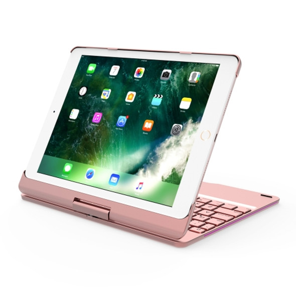 BlueFinger F180 360-Degrees Rotating Bluetooth Keyboard with Colorful Backlight, for iPad 9.7 inch (2017) /  iPad Pro 9.7 inch / iPad Air 2 / iPad Air(Rose Gold)