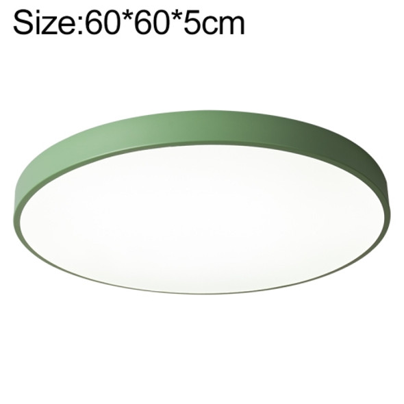 Macaron LED Round Ceiling Lamp, 3-Colors Light, Size:60cm(Green)