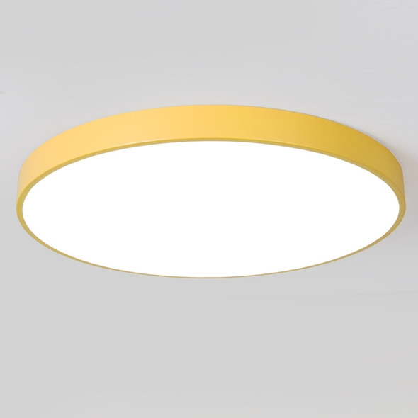 Macaron LED Round Ceiling Lamp, 3-Colors Light, Size:40cm(Yellow)
