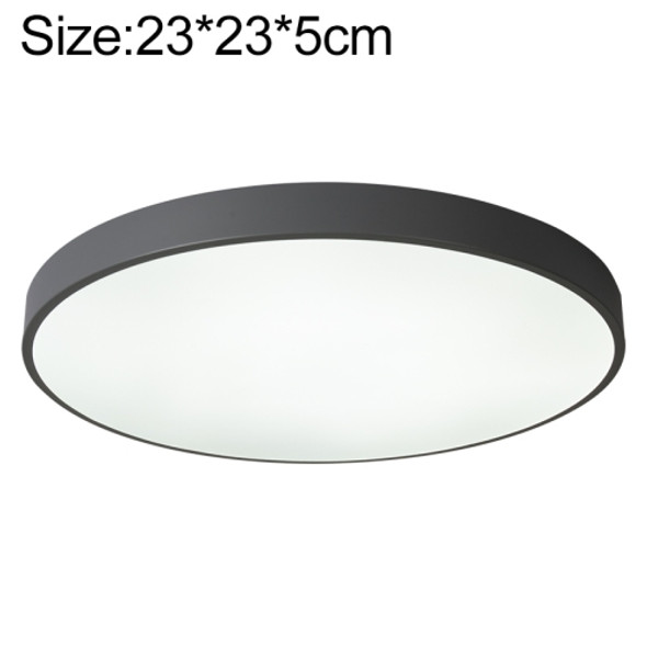 Macaron LED Round Ceiling Lamp, 3-Colors Light, Size:23cm(Grey)