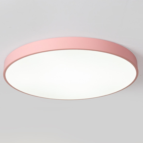 Macaron LED Round Ceiling Lamp, 3-Colors Light, Size:30cm(Pink)