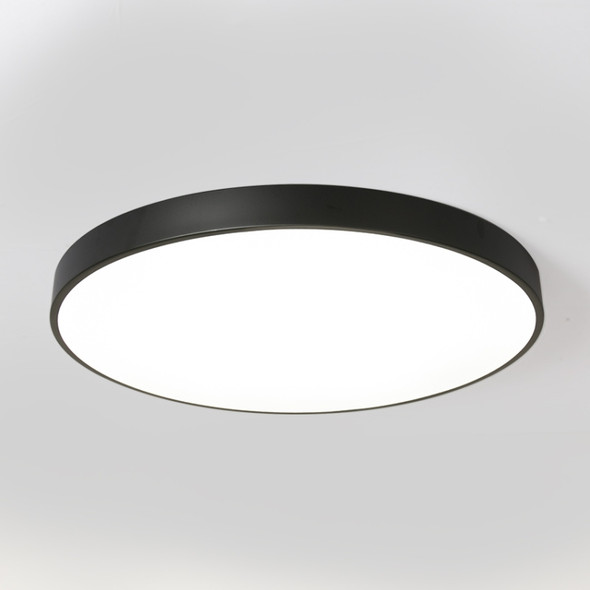 Macaron LED Round Ceiling Lamp, 3-Colors Light, Size:60cm(Black)