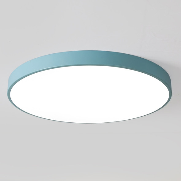 Macaron LED Round Ceiling Lamp, 3-Colors Light, Size:30cm(Blue)